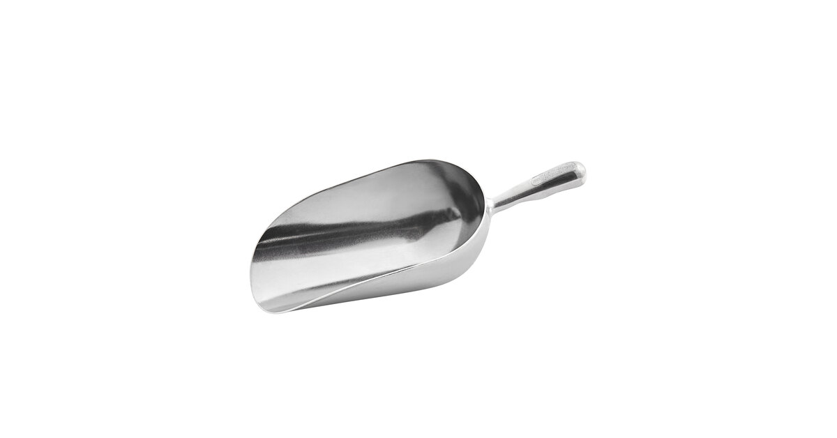 Vollrath 24 oz Silver Cast Aluminum Round Bottom Scoop - 4 Wide Bowl, 3.4 Handle Length, 10.8 OAL | Part #46892