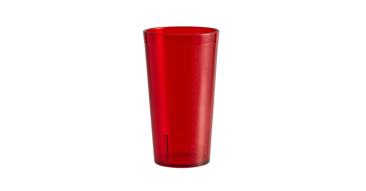 Carlisle 521610 Stackable 16 oz. Ruby SAN Plastic Tumbler - 6/Pack