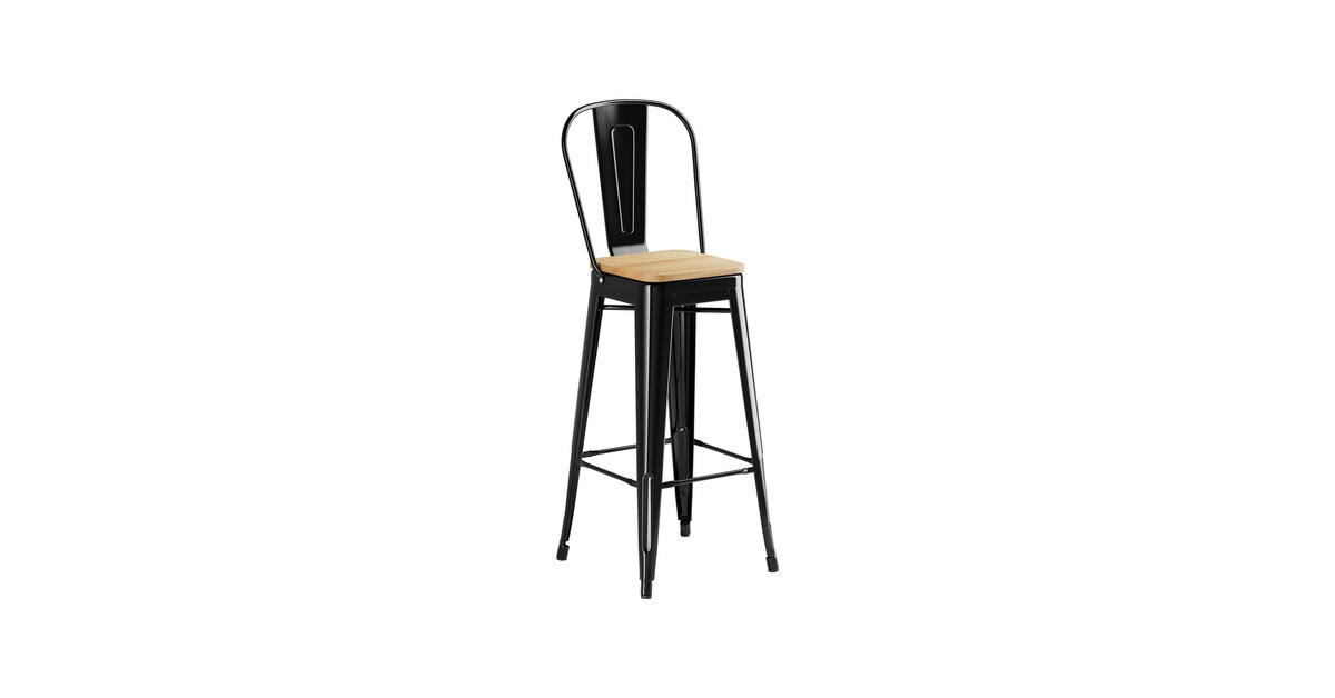 Lancaster Table & Seating Alloy Onyx Black Indoor Cafe Barstool