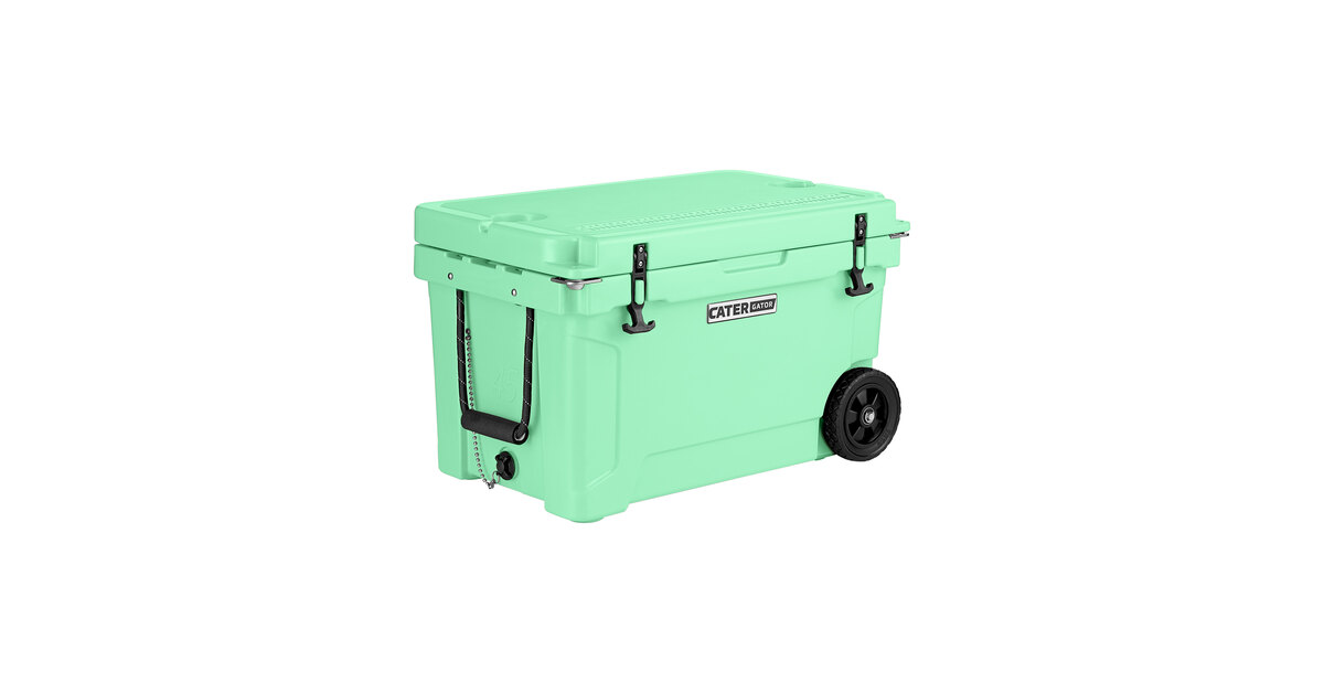 CaterGator CG45SFW Seafoam 45 Qt. Mobile Rotomolded Outdoor Cooler