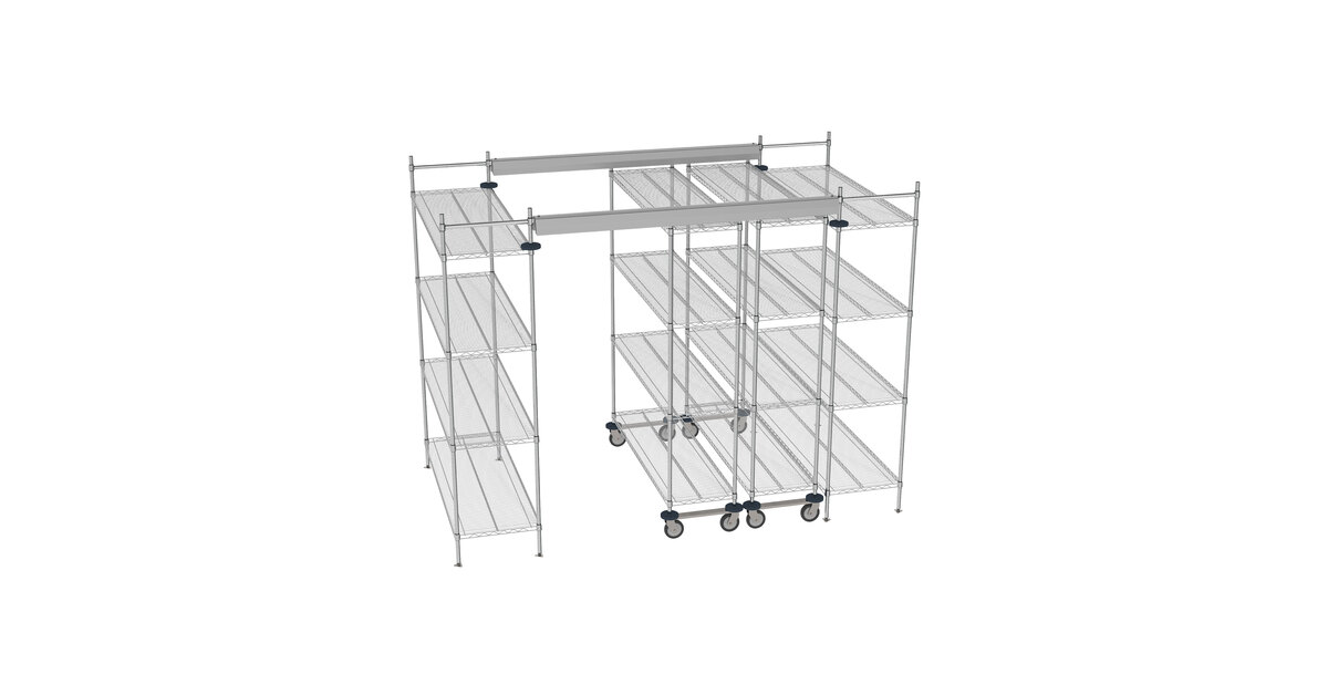 Metro TT10-E2160M1860C Super Erecta 10' x 5' Chrome Top-Track Kit