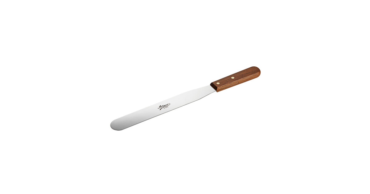 Ateco 1384 4 1/4 Blade Straight Baking / Icing Spatula with Wood Handle