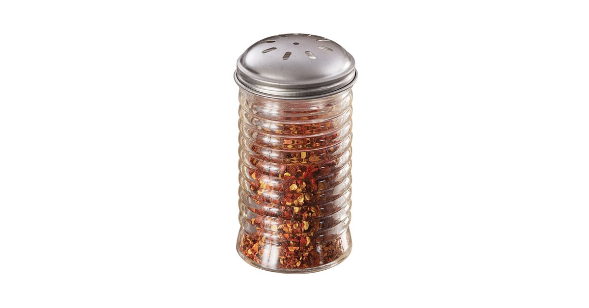 American Metalcraft BEE317 12 oz. Glass Beehive Spice Shaker with Stainless  Steel Lid