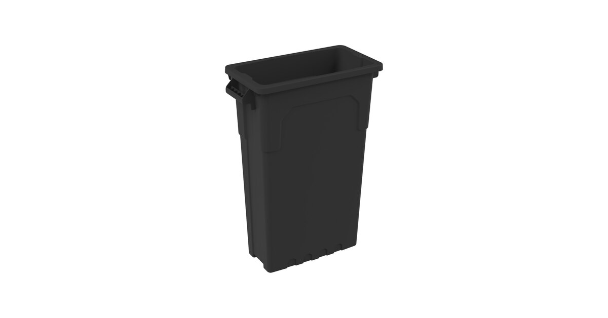 Continental 8322BK 23 Gallon Wall Hugger Black Trash Can