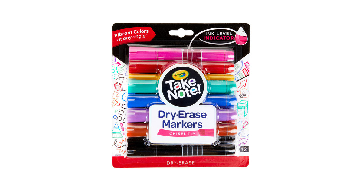  Crayola Take Note Chisel Tip Dry Erase Markers, Kids