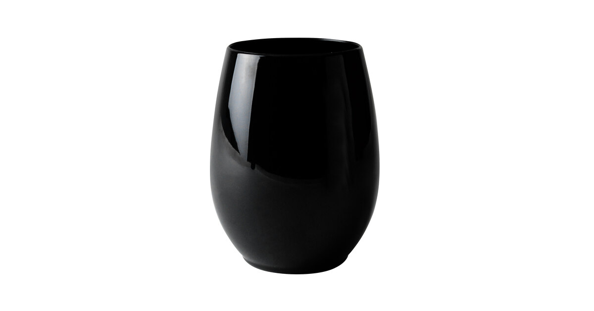 Fineline 2722-WH Renaissance 12 oz. Stemless White Plastic Wine Glass -  48/Case