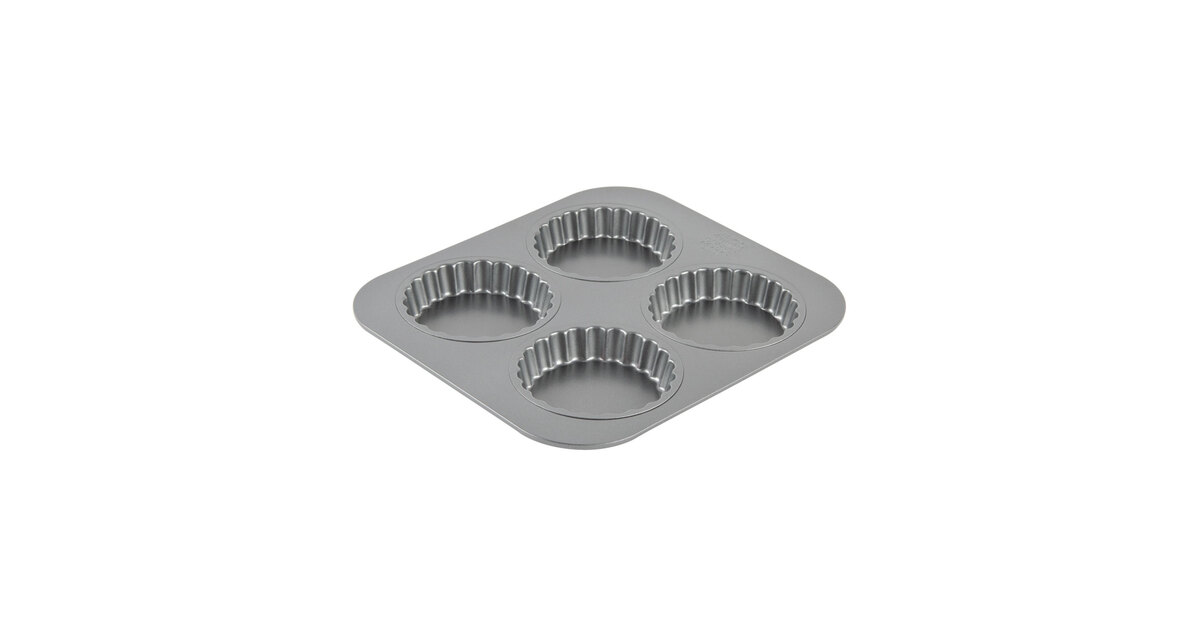 Laxinis World 4 Quiche Pans with Removable Bottom Fluted Sides Set of 6 Mini Tart Pans Non-Stick