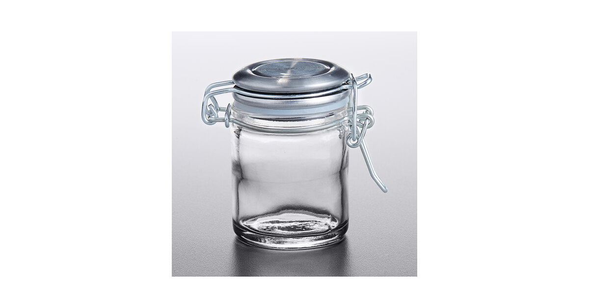 Thunder Group GLCJ007 - Glass Condiment Jar with Cover 7 oz (48 per Case)