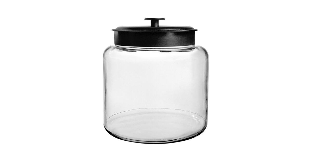 Anchor Hocking 96711AHG17 Montana 64 oz. Mini Jar with Black