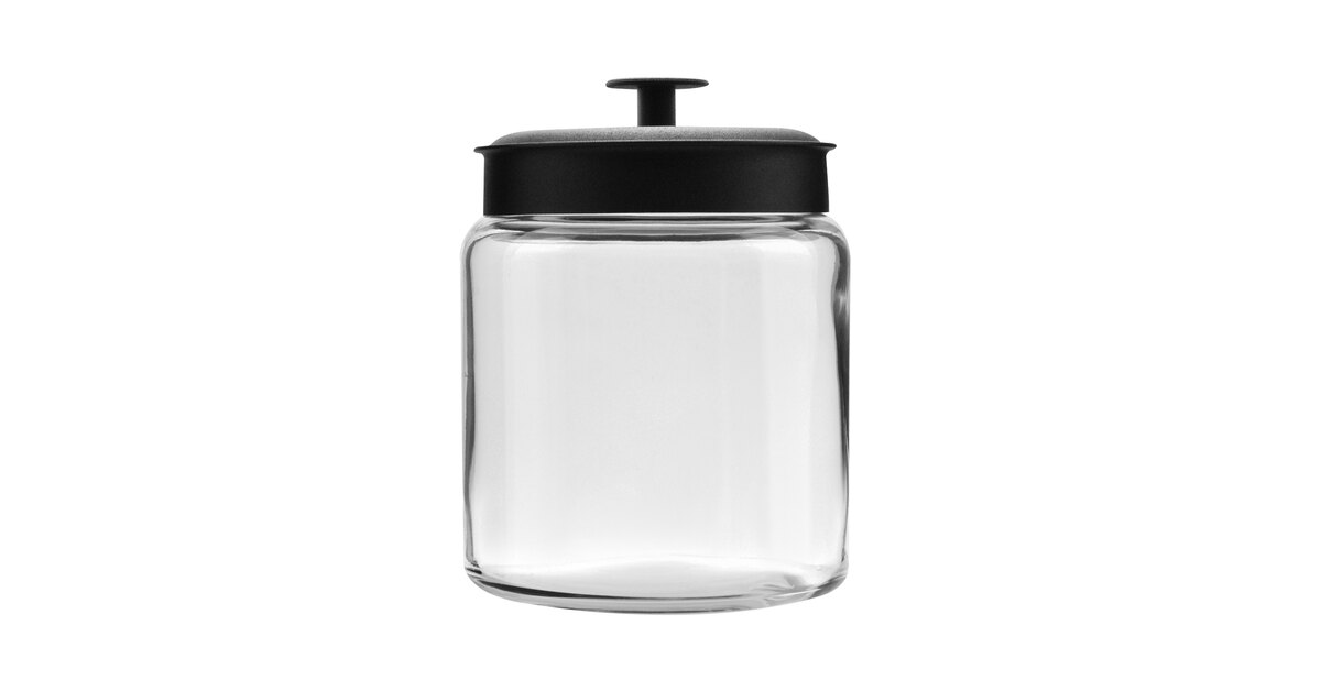 1 Gallon Large Glass Cookie jar with Airtight Acacia Lid, High