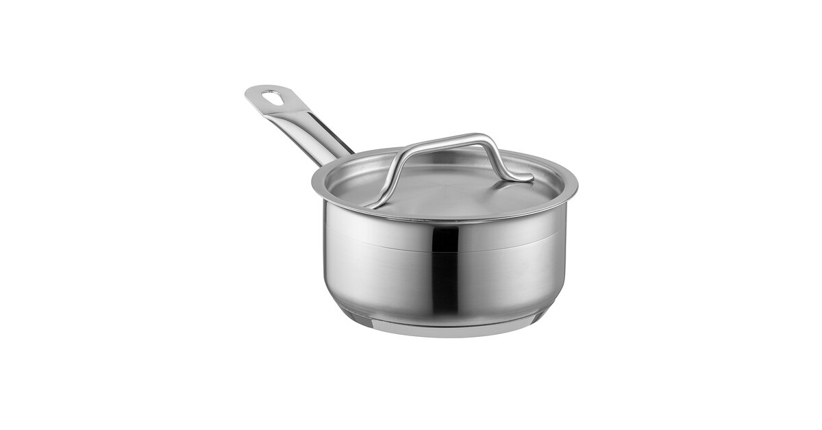 Vigor SS1 Series 4 Qt. Stainless Steel Sauce Pan with Aluminum