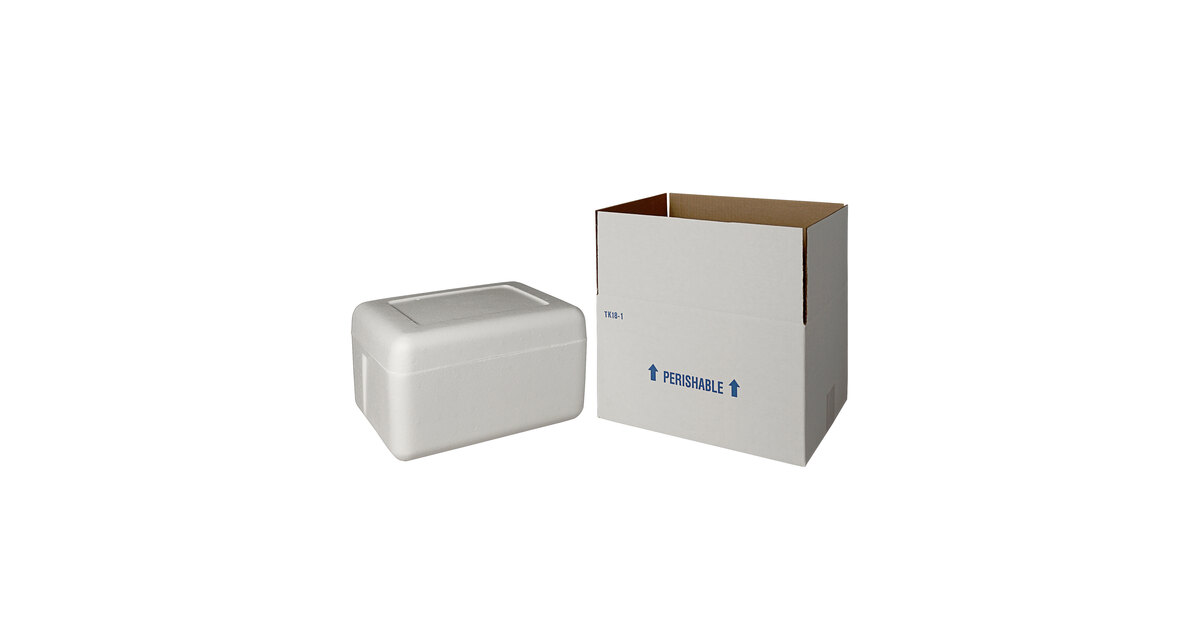 Boîte D'expédition En Styrofoam (mousse) Thermalock - Dimensions Intérieures 8 X 11 3/4 X 6 Pouces