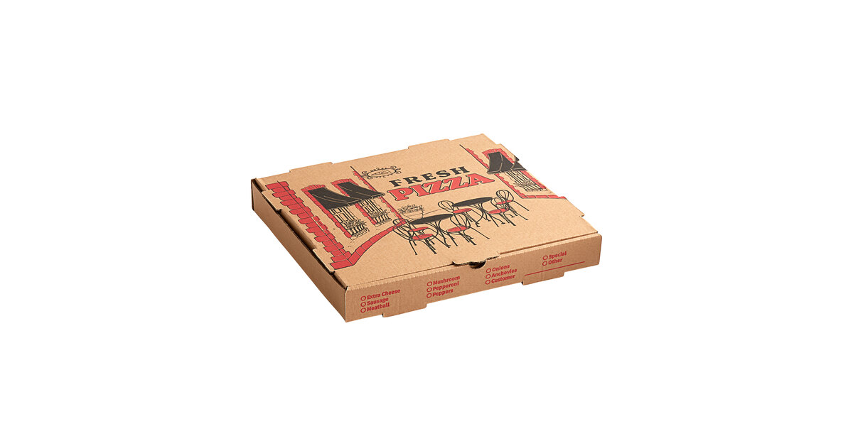 Boîte à pizza kraft 14″ - Ulas Istanbul | Emballage Alimentaire