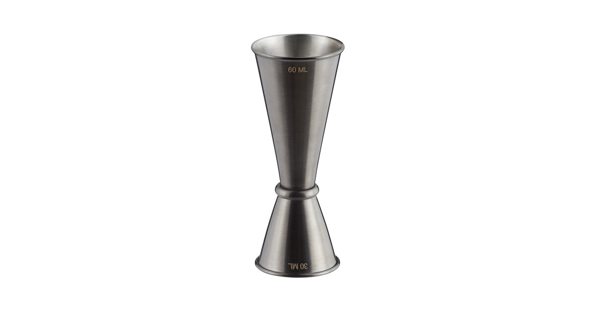 American Metalcraft JGB5 1 oz. & 2 oz. Black Brushed Stainless