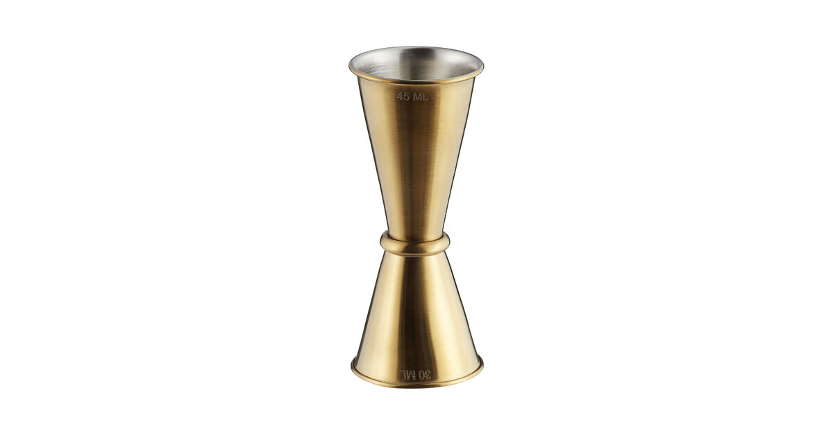 American Metalcraft JGG4 1 oz. & 1.5 oz. Gold Brushed Stainless