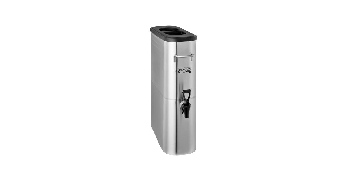 Avantco ITD5-GS-MV 5 Gallon Slim Iced Tea Dispenser with Stainless