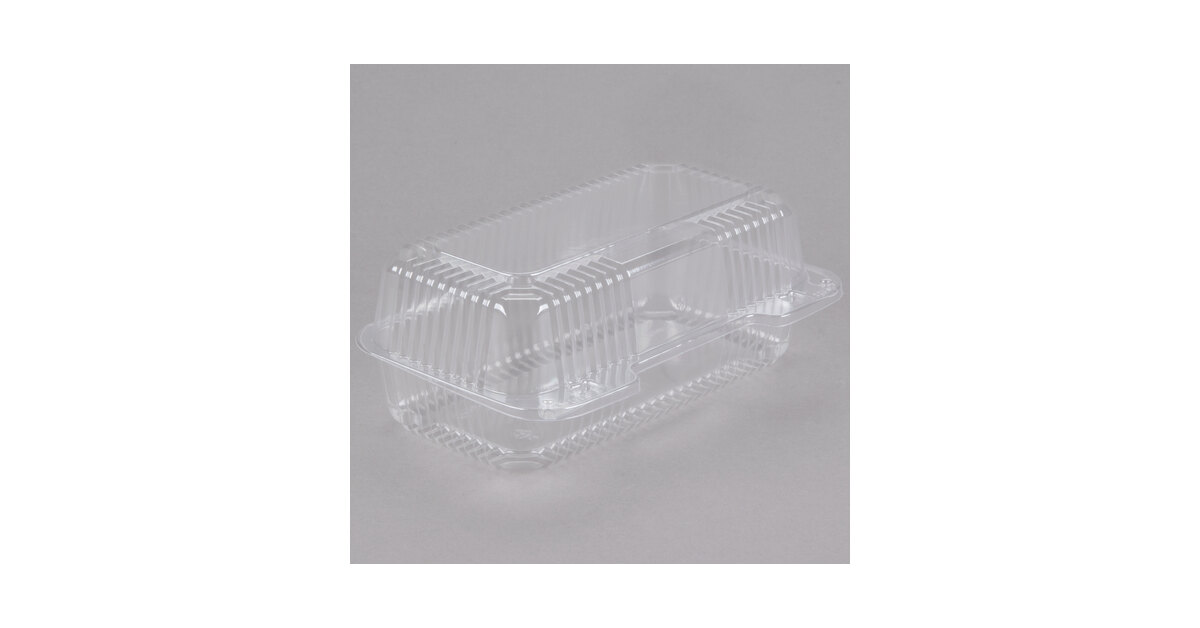 DART - C35UT1 Clear Hinged Lid Plastic Container 9x 5 3/8 x 3 1/2 (25)
