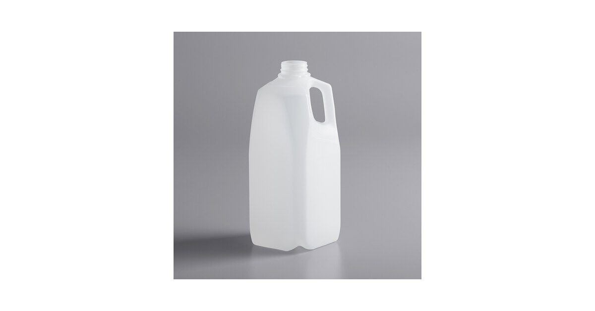 Half Gallon Glass Milk Bottle With Red Plastic Handle, Milk Container 