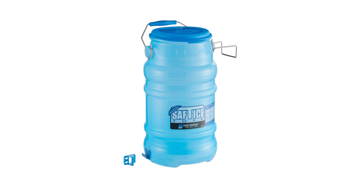 San Jamar Saf-T-Ice Gallon Polypropylene Ice Tote with Lid and Hanging  Bracket