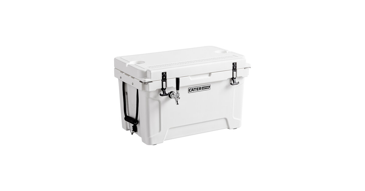 CaterGator JB45WH White 1 Faucet 47 Qt. Insulated Jockey Box with