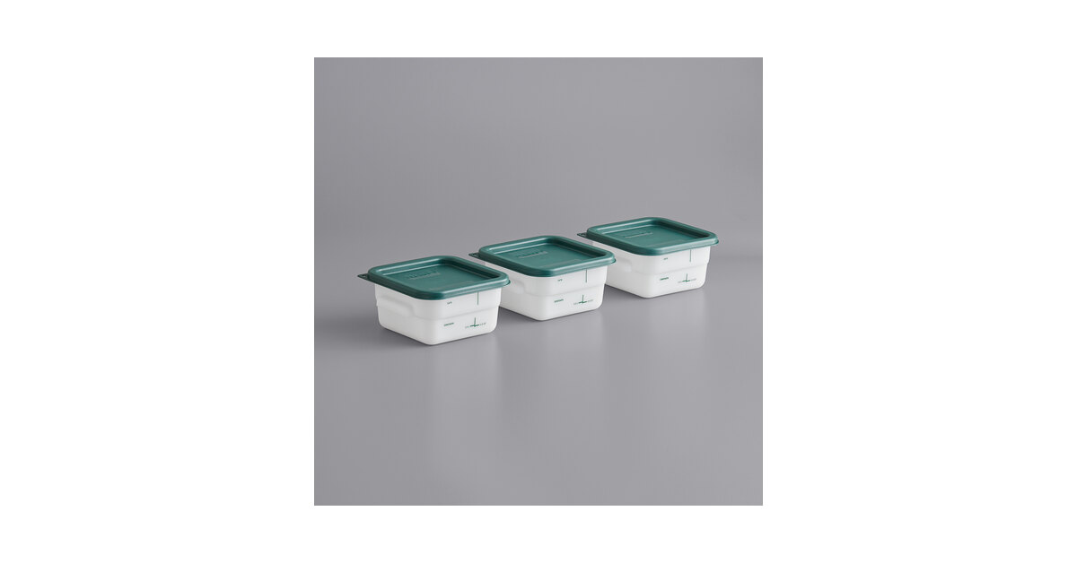 11960-302 - Squares Polyethylene Food Storage Containers & Lids - 3-Pack 2  qt - White