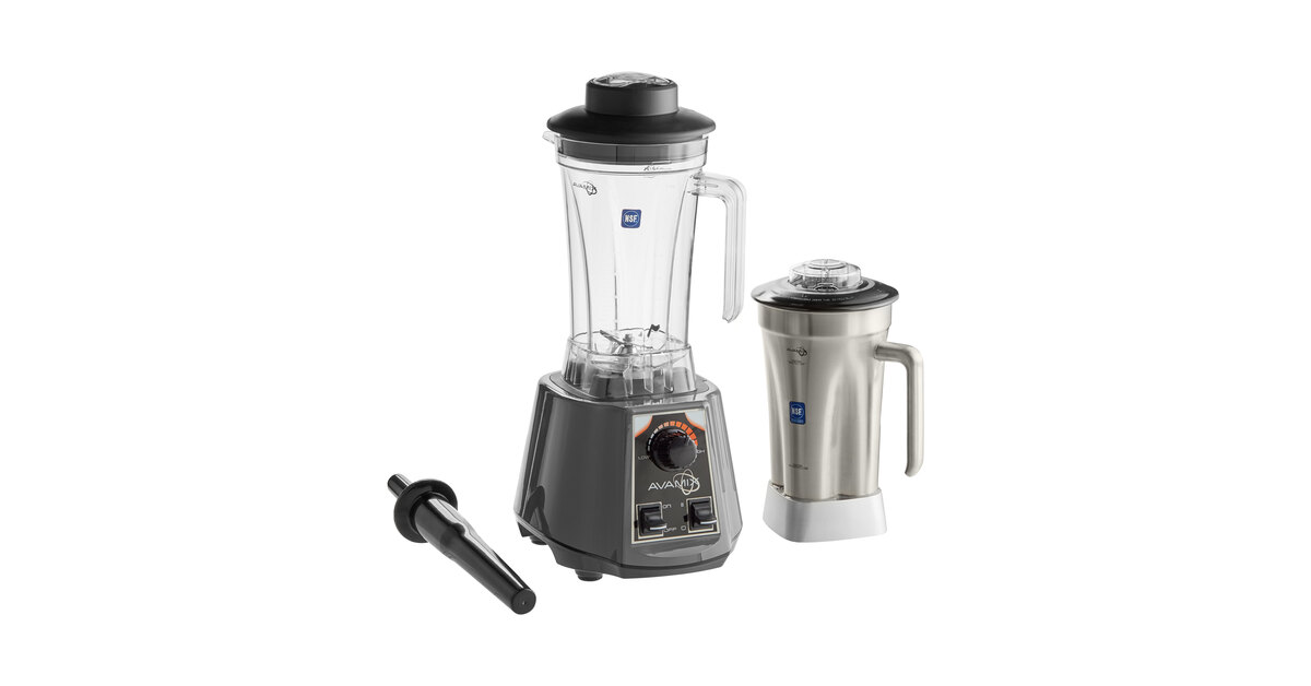 AvaMix BL2VS64S 2 hp Commercial Blender with Toggle Control, Speed, 64 oz. Stainless Jar, and oz. Plastic Jar