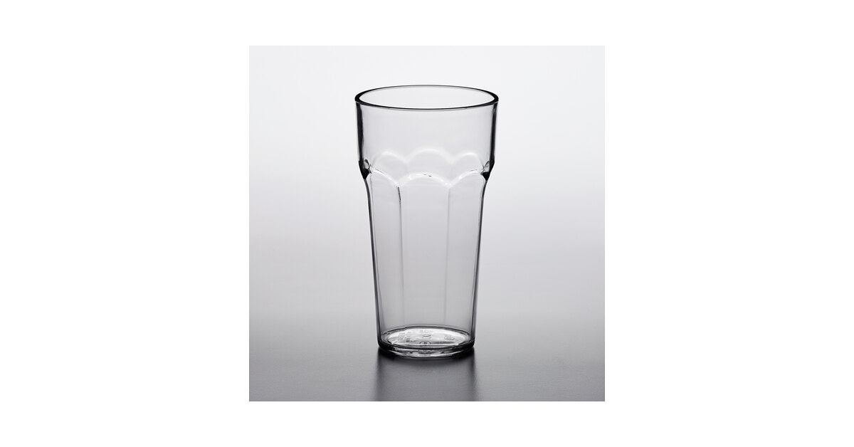 Choice 20 oz. Clear Plastic Paneled Tumbler - 12/Pack