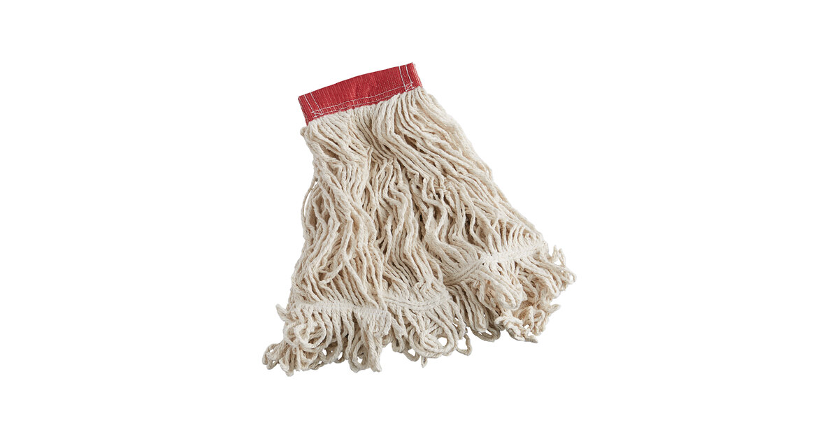 Rubbermaid Commercial D212WHI Super Stitch Mopp – Mittlere Größe, Schlaufen-Enden, Weiß – Für Den Professionellen Einsatz