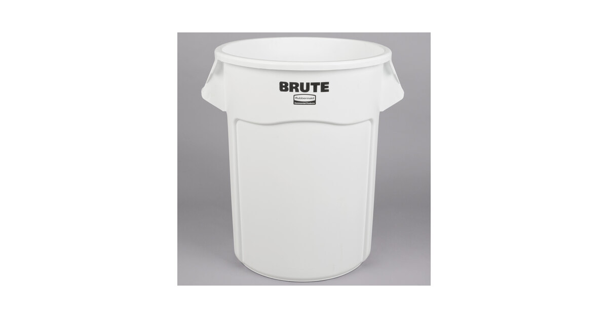 Rubbermaid FG265500GRAY Brute® 55 gal. Gray Round Plastic Trash Can 