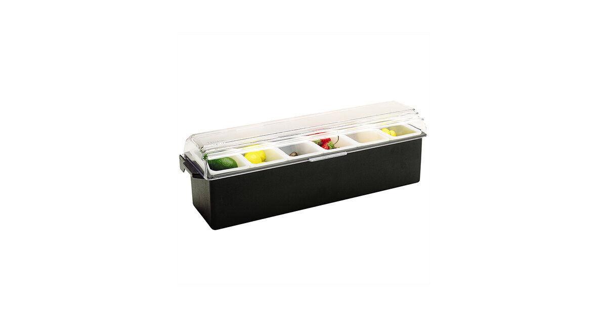 Vollrath 4743-06 Traex® Kondi-Keeper™ 6-Compartment Black Plastic
