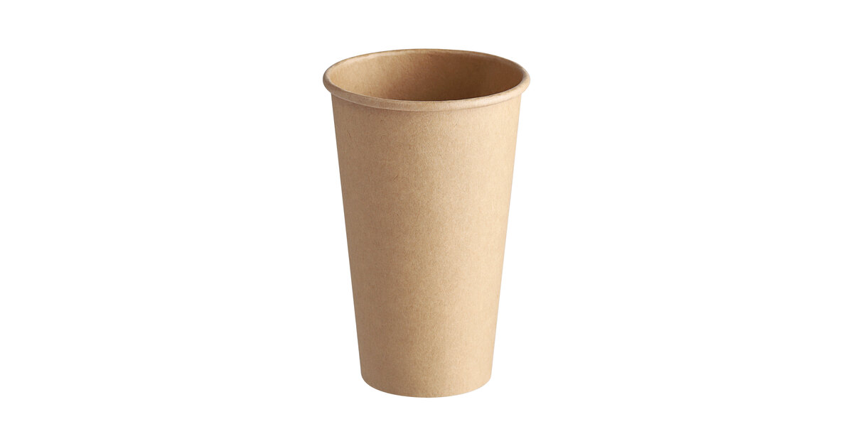 Economy 16 oz. Kraft Poly Paper Cold Cup - 50/Pack