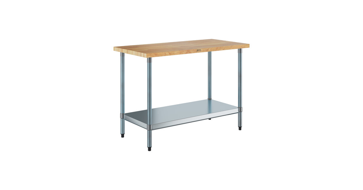 John Boos & Co. JNS02 Wood Top Work Table with Galvanized
