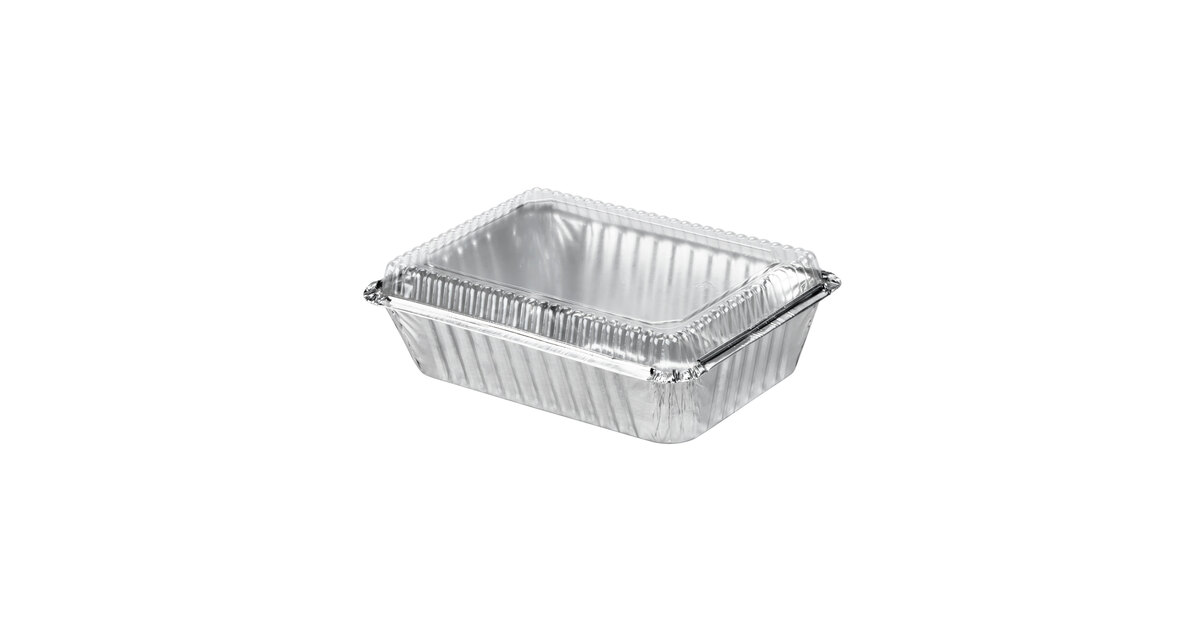 TigerChef TC-20452 Durable Aluminum Oblong Foil Pan Containers Pack of 50 5.56 x 4.56 x 1.63 Size Pack of 50 5.56 x 4.56 x 1.63 Size 1 Pound Capacity Tiger Chef stackable lunch containers