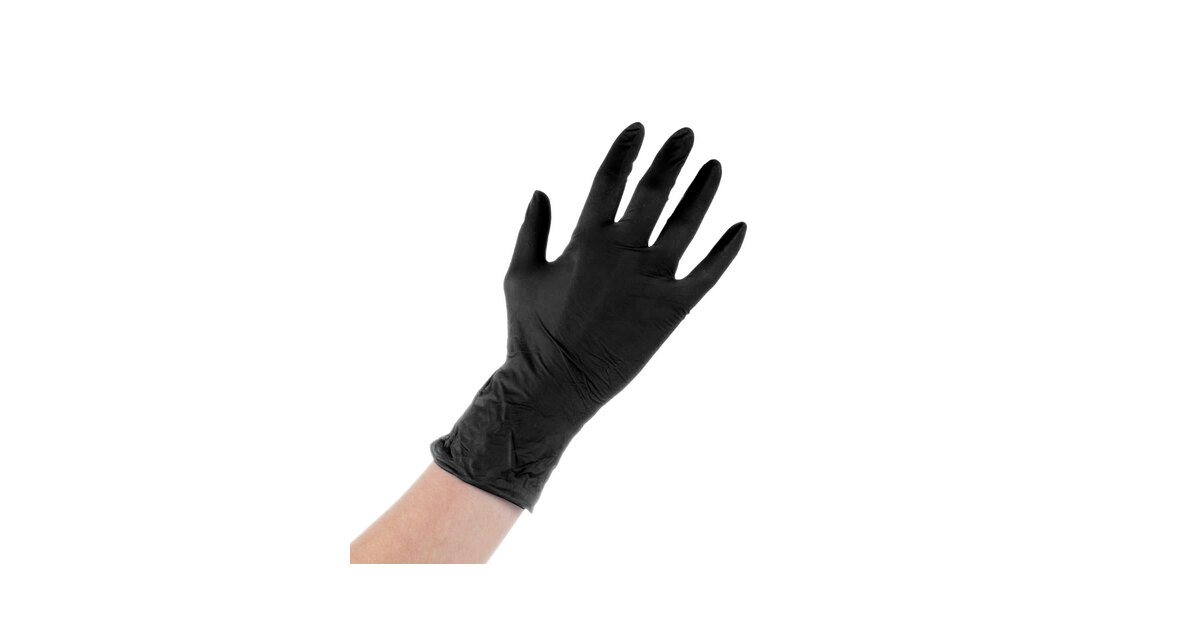 Lavex Powder-Free Disposable Black Hybrid 3.5 Mil Thick Gloves