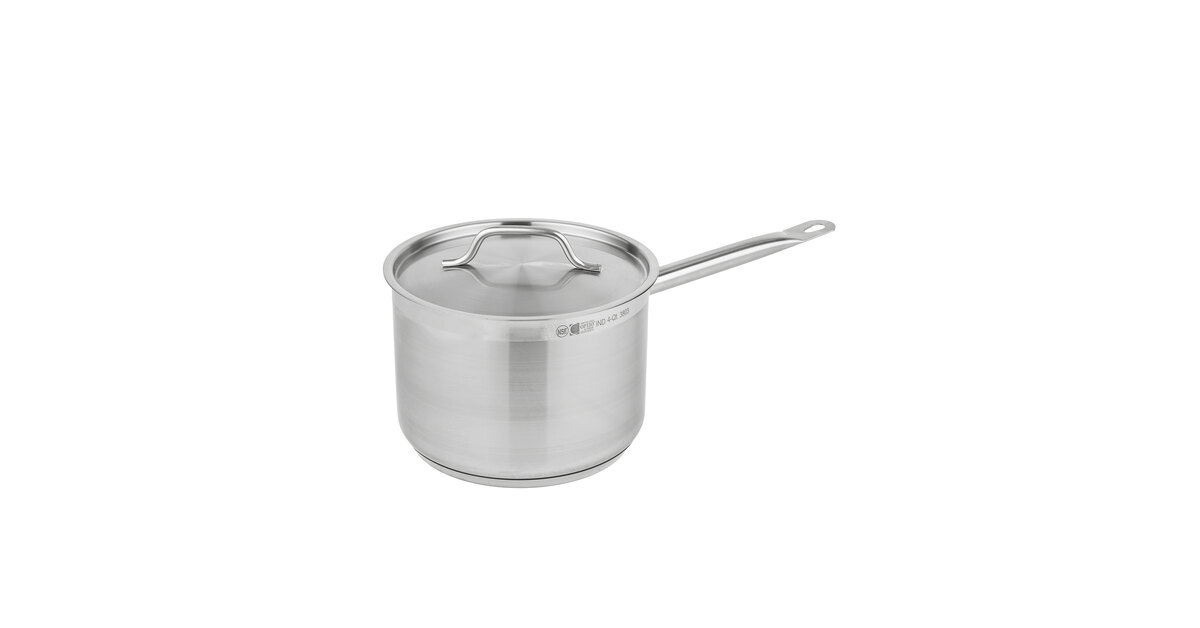 Vollrath 3800 Optio 1 Qt. Stainless Steel Sauce Pan / Butter Warmer with  Aluminum-Clad Bottom and Cover