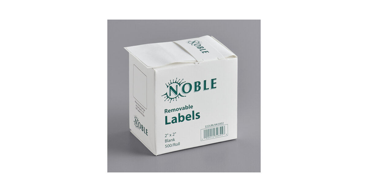 Noble Products 2 x 2 Removable Blank Label - 500/Roll