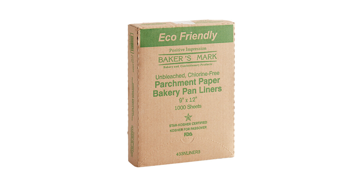 Baker's Mark 9 x 12 Quarter Size Unbleached Quilon® Coated Parchment Paper  Bun / Sheet Pan