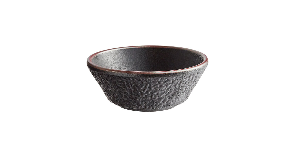 clue Dear lecture Acopa Heika 16 oz. Black Matte Textured Stoneware Bowl - 12/Case