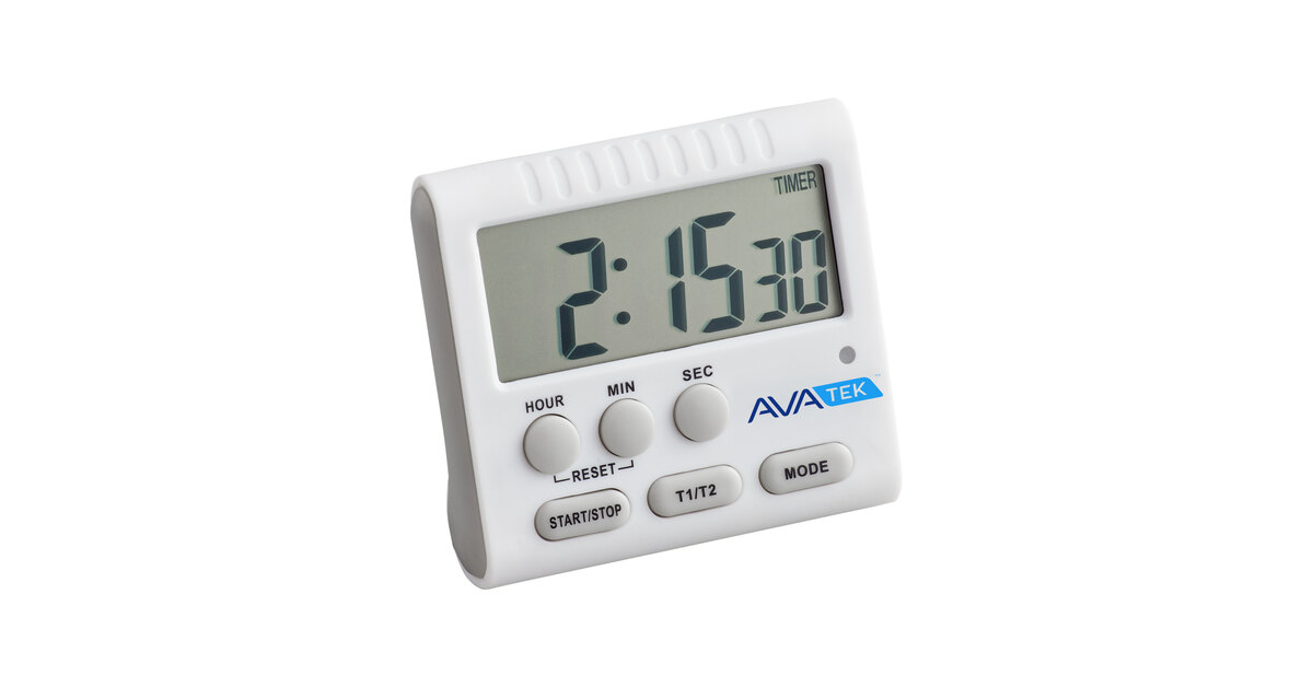 AvaTek Digital Dual Event 24 Hour Kitchen Timer with Clock