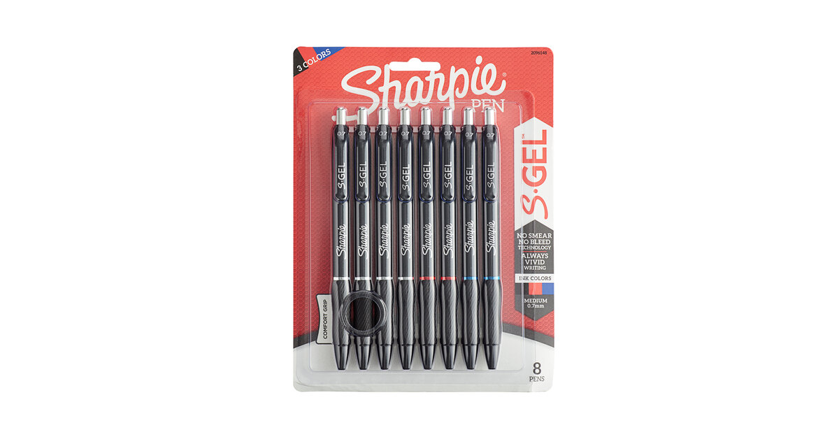 Sharpie 2096166 S-Gel Red Ink with Black Barrel 0.5mm Retractable Gel Pen -  12/Pack