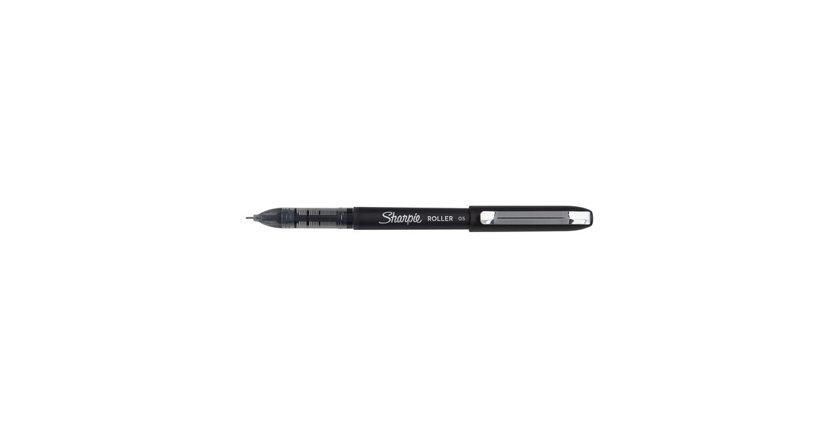 Sharpie 2101305 Roller Black Ink with Black Barrel 0.7mm Roller Ball Stick  Pen - 12/Pack