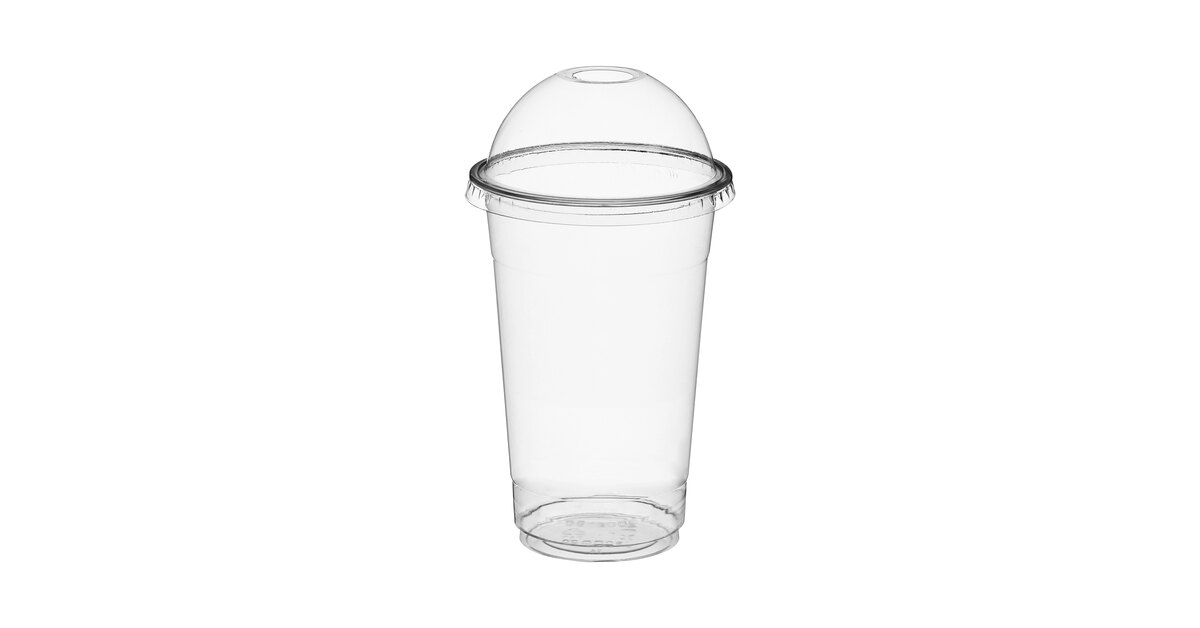 Choice 16 oz. Clear PET Plastic Cold Cup with Dome Lid - 50/Pack