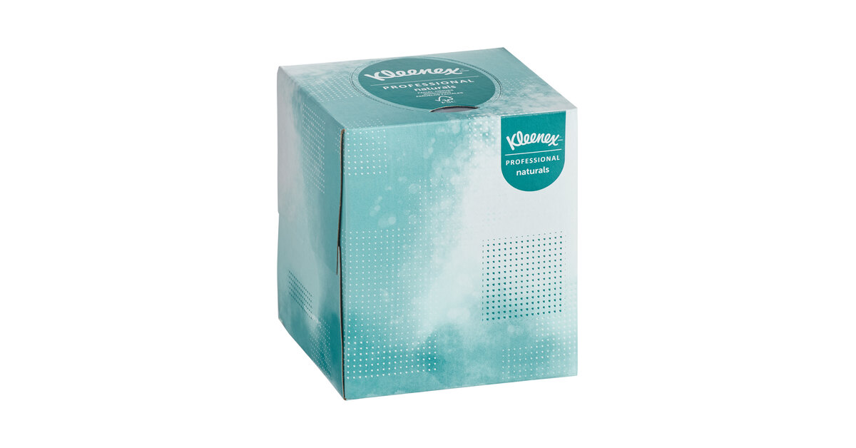 Kimberly-Clark Kleenex Professional Facial Tissue Cube for Business (21270), Upright Face Tissue Box, 36 Boxes / Case, 95 Tissues /Box, 3,420 Tissues  / Case, KIM21270CT