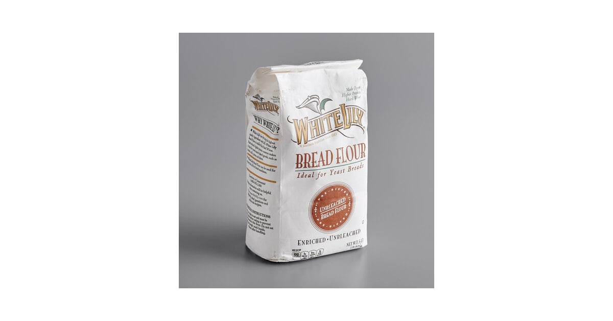 White Lily Enriched Unbleached Bread Flour 5 lb. - 8/Case