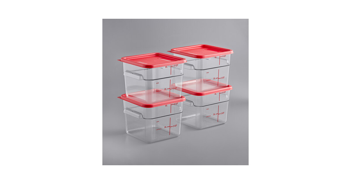 Thunder Group PLSFT006PC 6 QT Clear Polycarbonate Food Storage Contain –  Champs Restaurant Supply