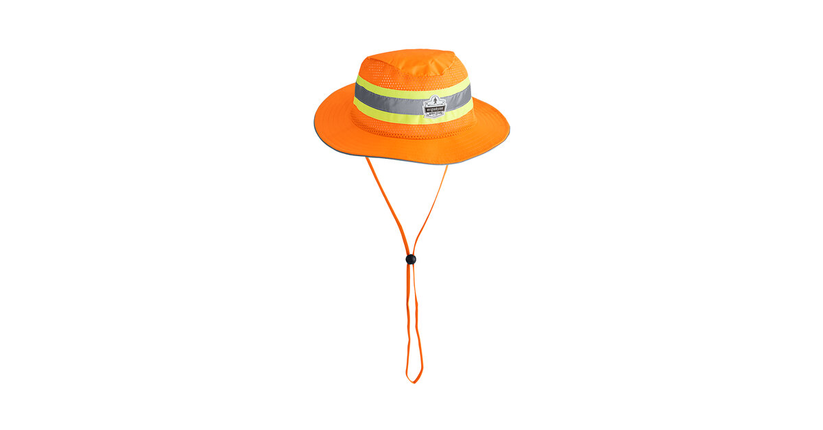 Ergodyne 23258 GloWear 8935 Orange Hi-Vis Ranger Sun Hat - L/XL