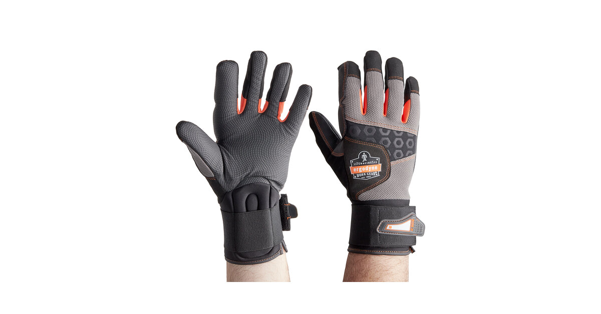 Wrist Support Medium Full Fingered Ergodyne ProFlex 9012 Anti-Vibration Work Gloves ANSI/ISO Certified