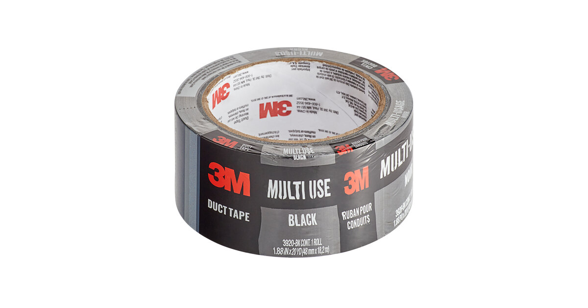 Moderador Evacuación Química 3M 1 7/8" x 20 Yards Black Multi-Use Duct Tape 3920-BK