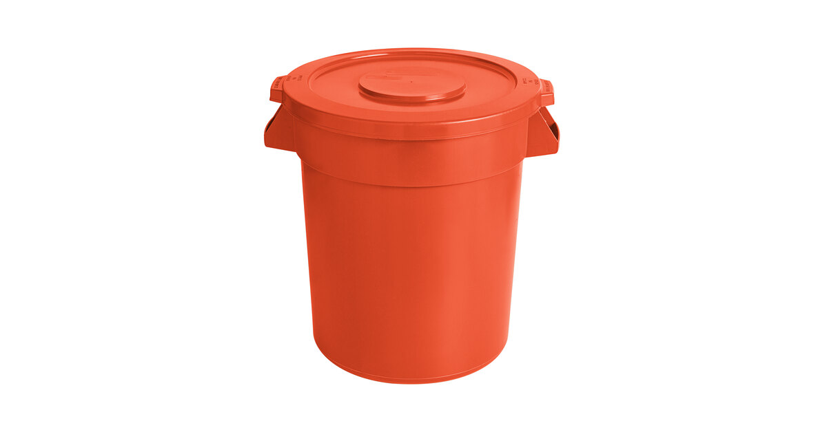 20 Gallon Stackable Heavy Duty Plastic Storage Tote Boxes Orange Lid  Buckles 2Pc