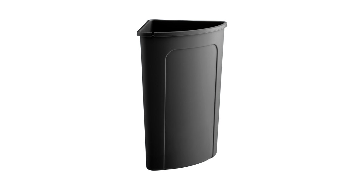 Lavex 21 Gallon Black Corner Round Trash Can